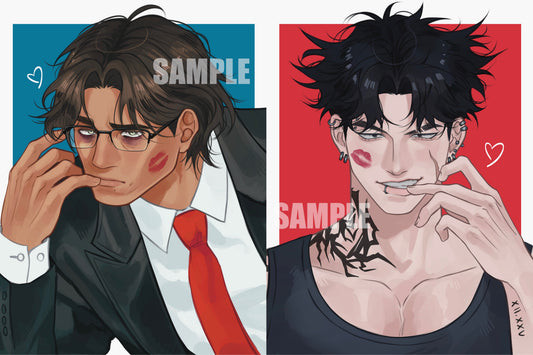 Anime drawing GLOSSY ART PRINT OC art Akio and Adam