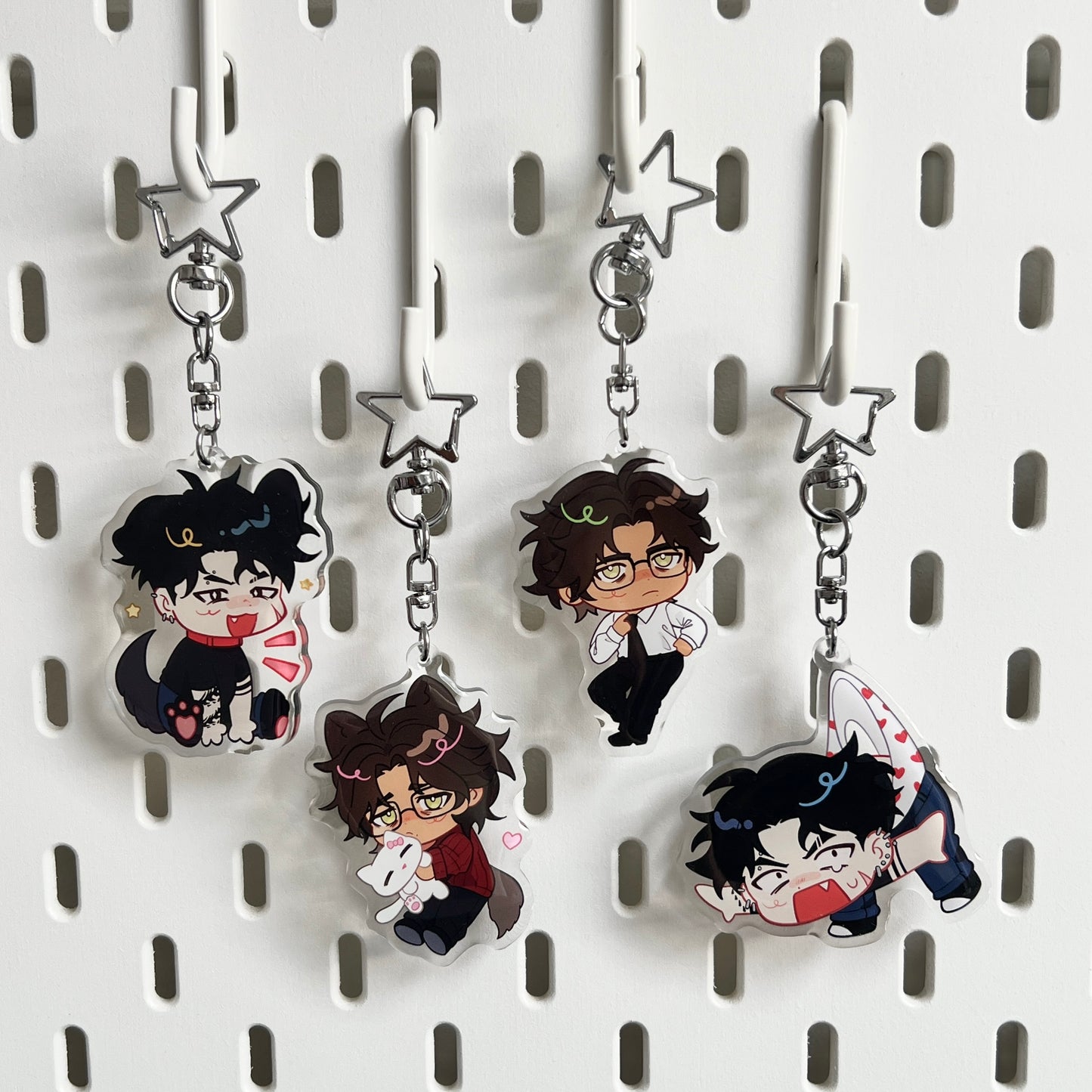 Anime chibi OC epoxy style acrylic 6cm keychains