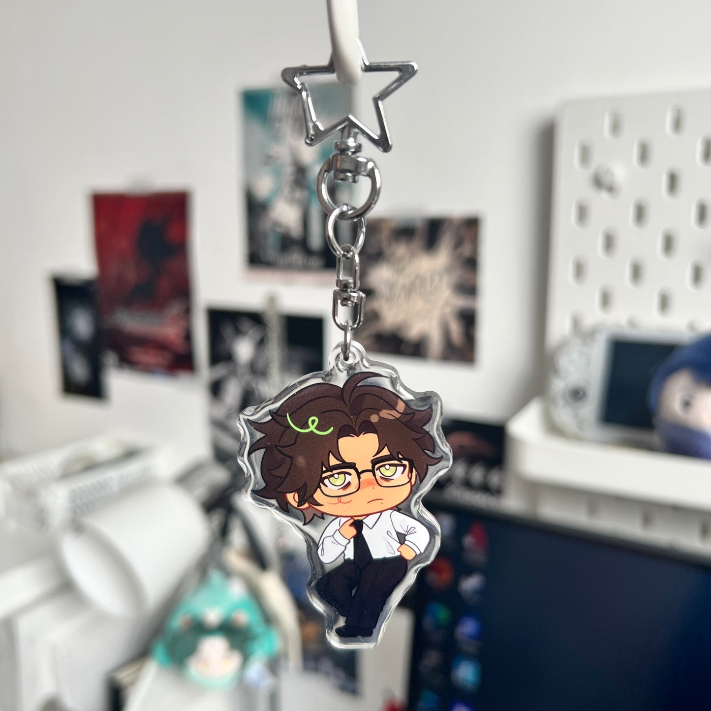 Anime chibi OC epoxy style acrylic 6cm keychains