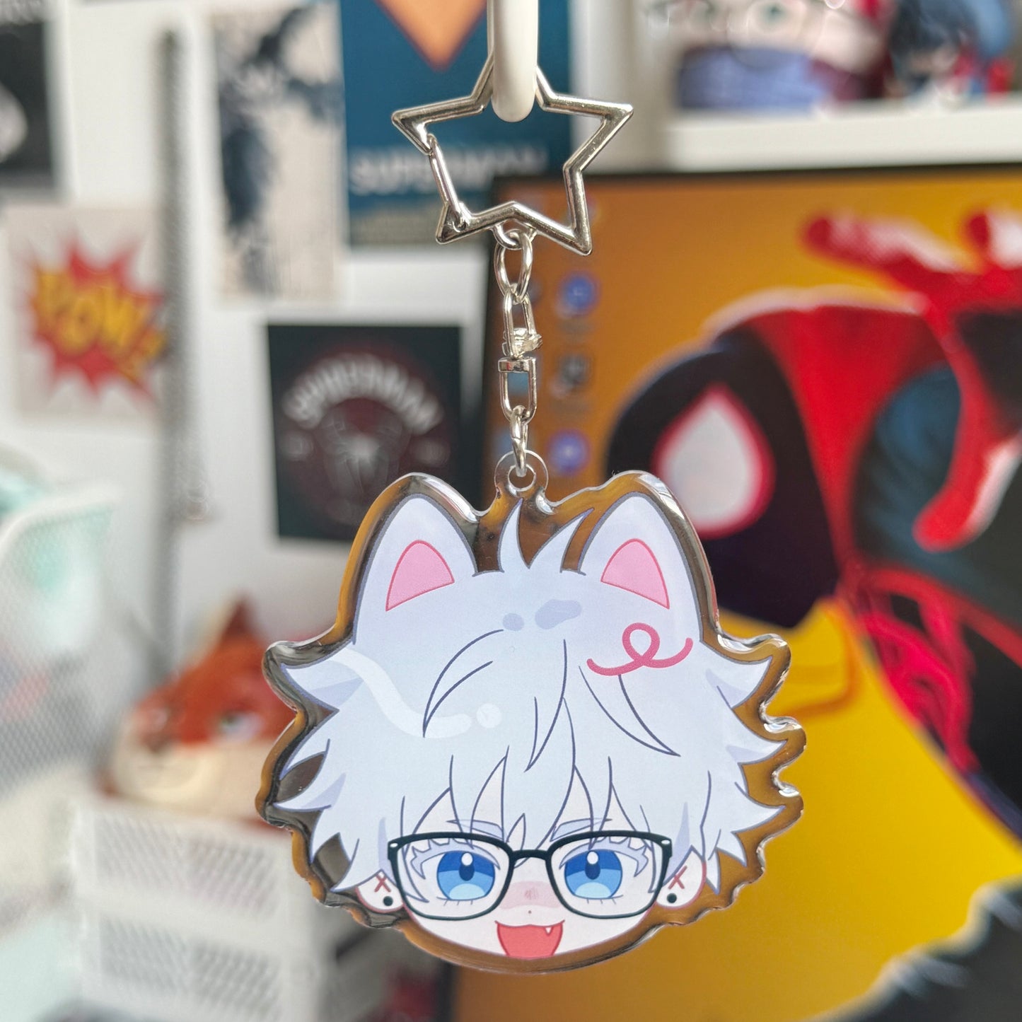 Anime chibi Jujutsu Kaisen JJK Gojo Genshin Impact Xiao epoxy style acrylic 6cm keychains