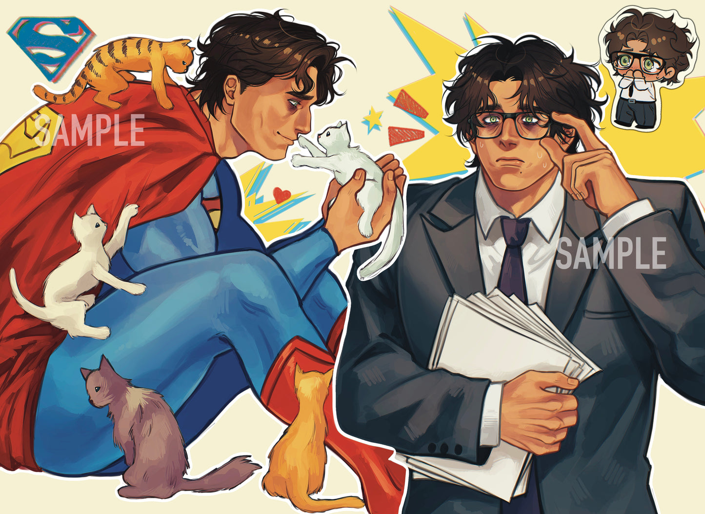 Anime drawing GLOSSY ART PRINT OC art Adam