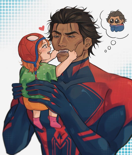 Miguel o’hara Spiderman Across the spider-verse anime drawing digital GLOSSY ART PRINT