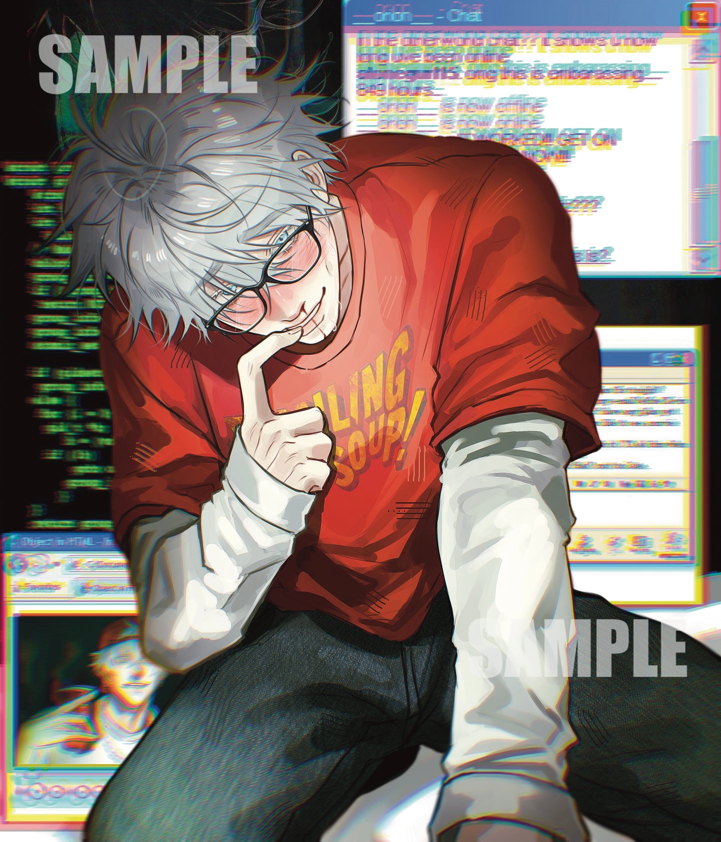 Anime drawing GLOSSY ART PRINT Gojo