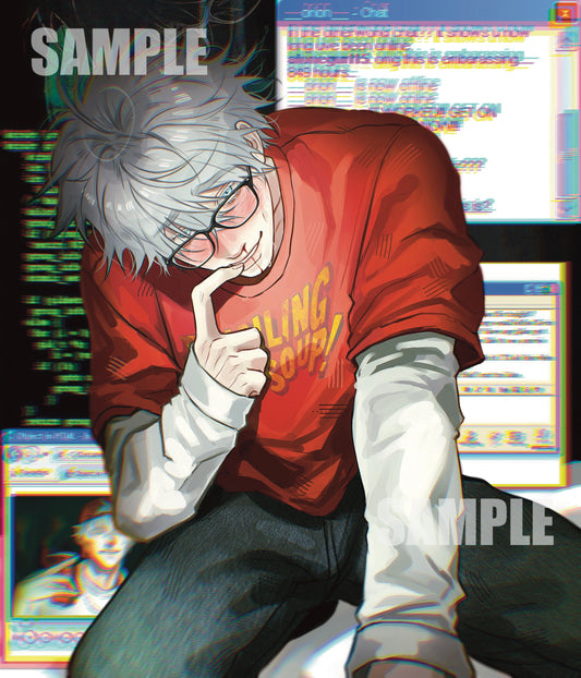 Anime drawing GLOSSY ART PRINT Gojo