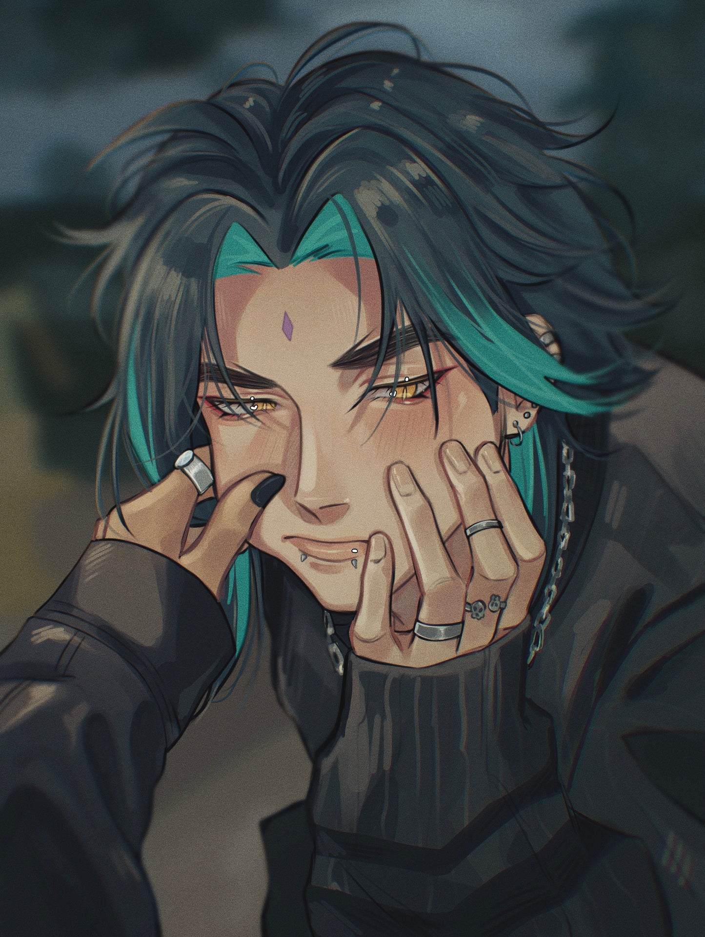 Genshin impact Xiao anime boy drawing GLOSSY ART PRINT