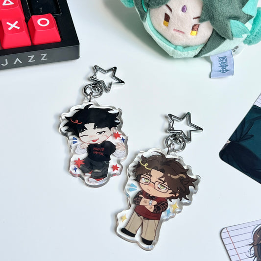 Anime chibi OC epoxy style acrylic 6cm keychains