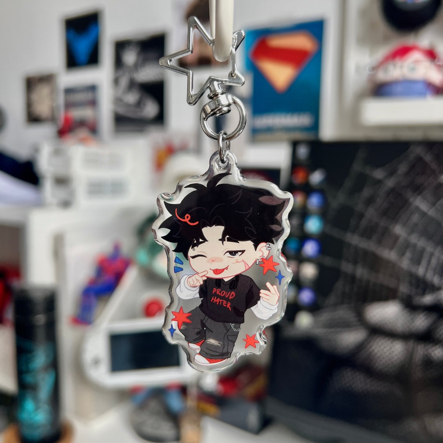 Anime chibi OC epoxy style acrylic 6cm keychains