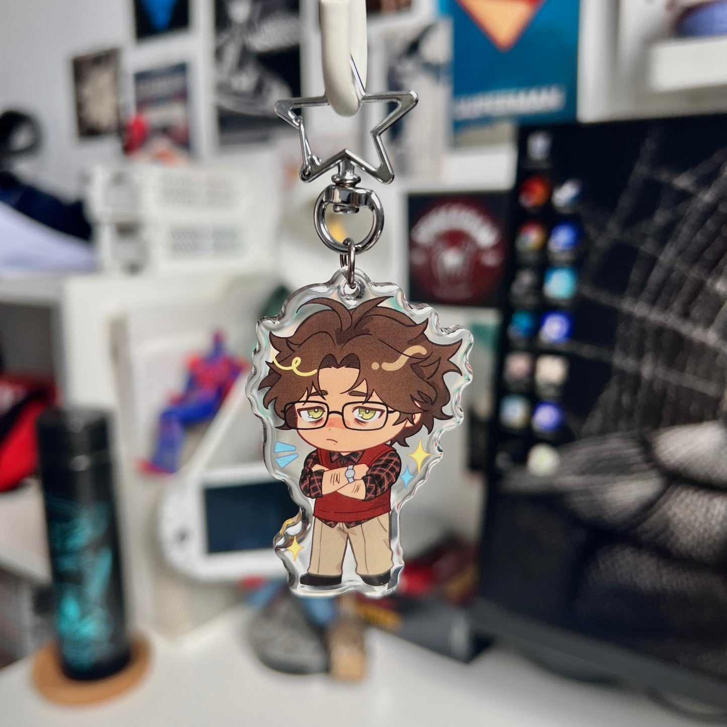 Anime chibi OC epoxy style acrylic 6cm keychains