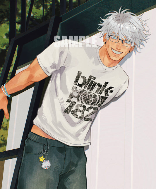 Anime drawing GLOSSY ART PRINT Gojo
