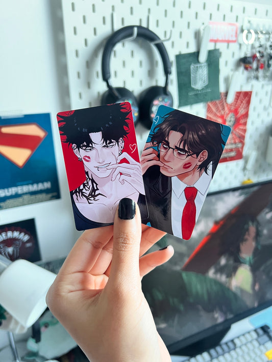 Anime drawing GLOSSY ART PC PHOTOCARDS OC art Akio and Adam