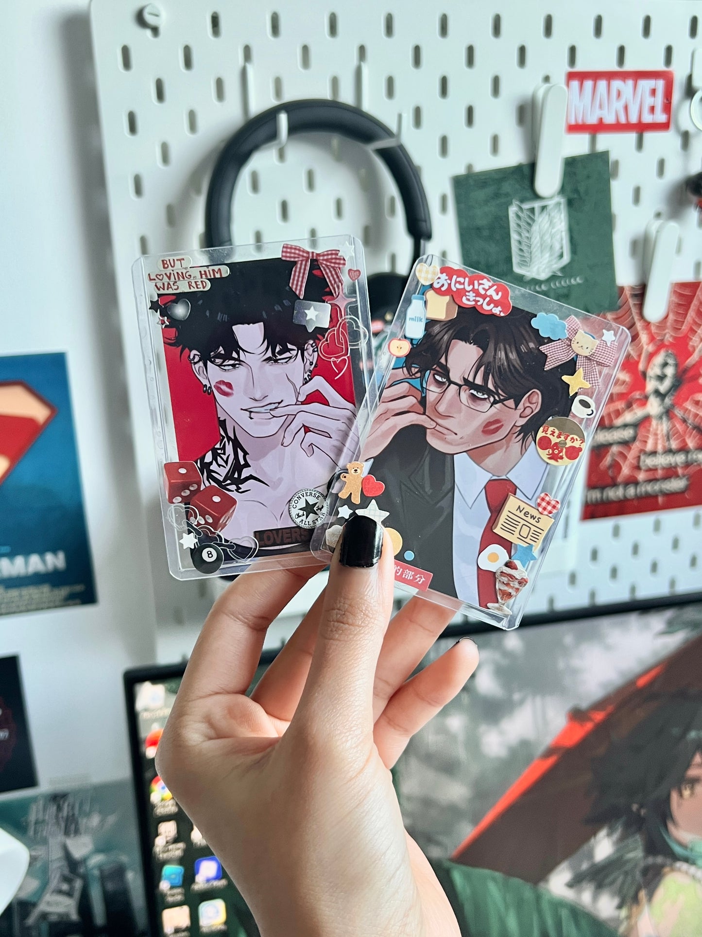 Anime drawing GLOSSY ART PC PHOTOCARDS OC art Akio and Adam