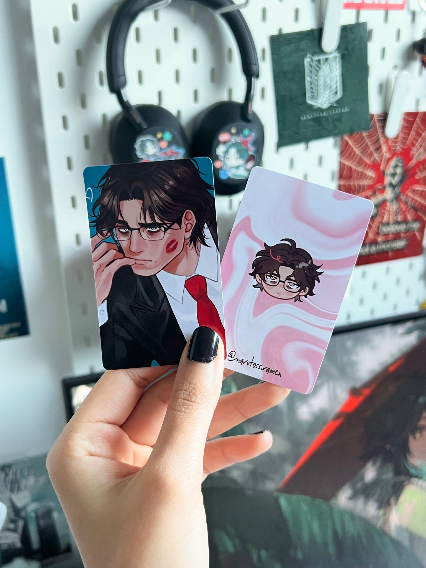 Anime drawing GLOSSY ART PC PHOTOCARDS OC art Akio and Adam