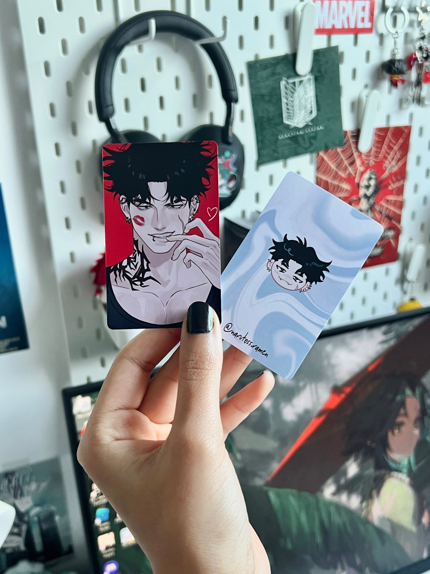 Anime drawing GLOSSY ART PC PHOTOCARDS OC art Akio and Adam