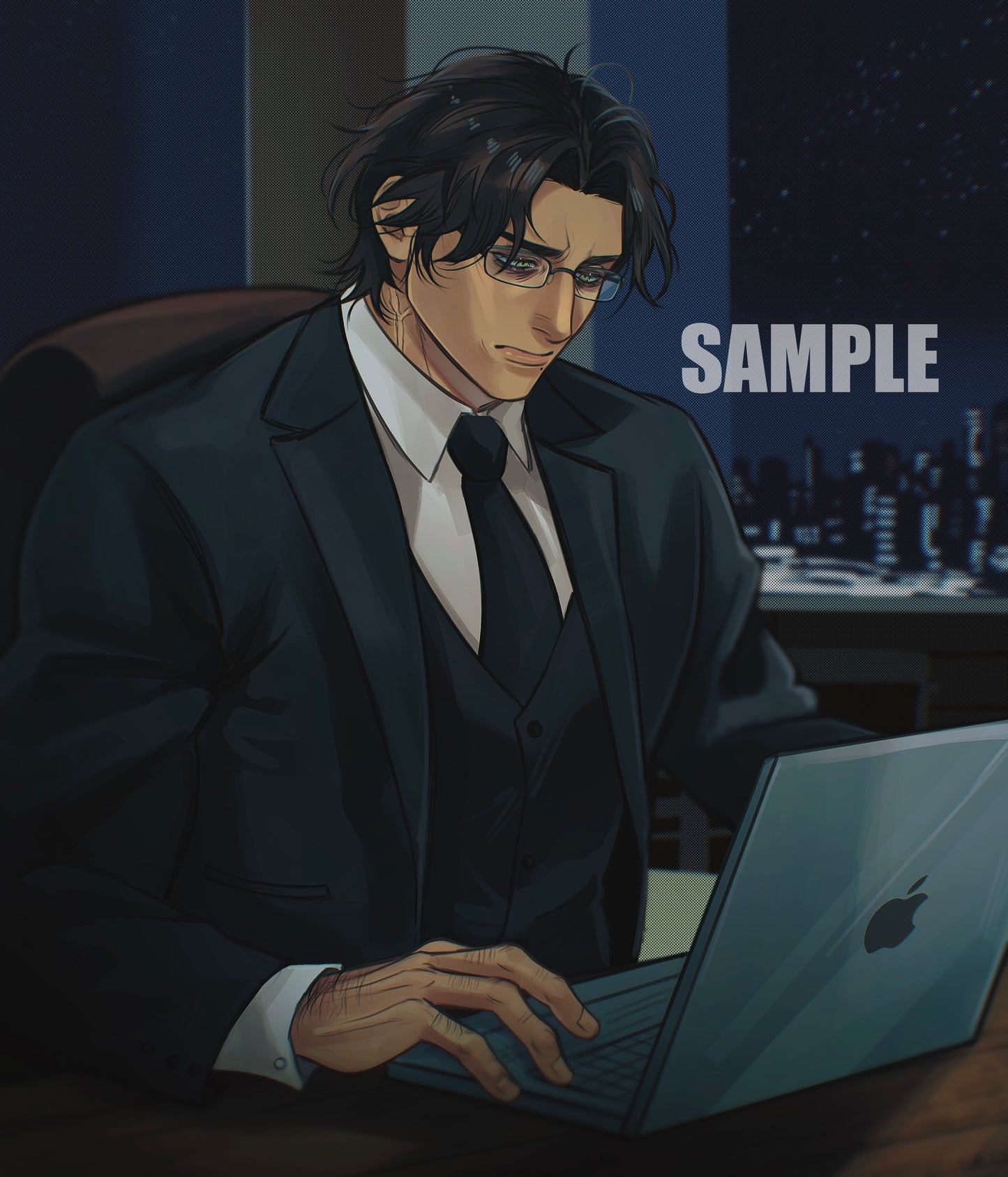 Anime drawing GLOSSY ART PRINT OC art Akio and Adam