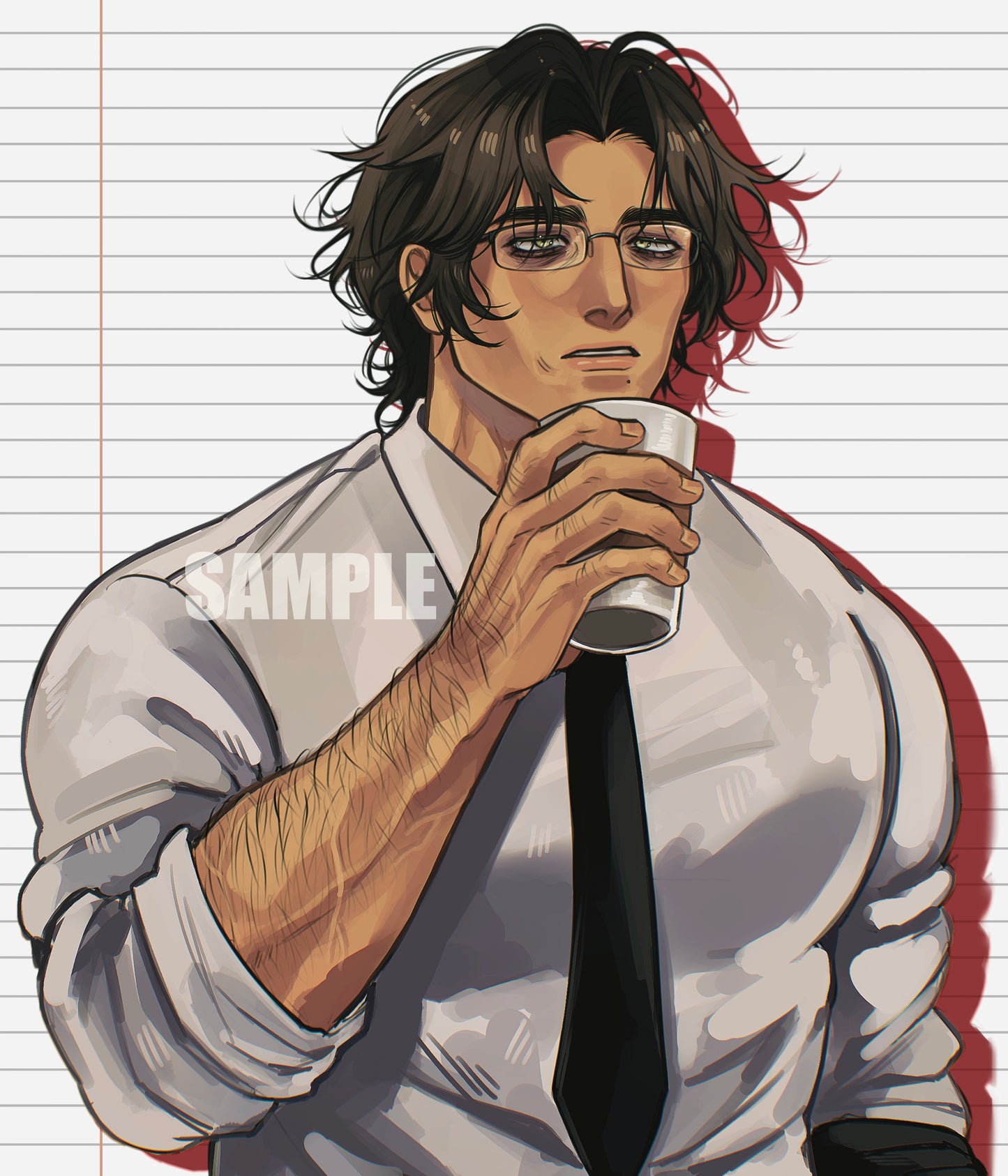 Anime drawing GLOSSY ART PRINT OC art Akio and Adam