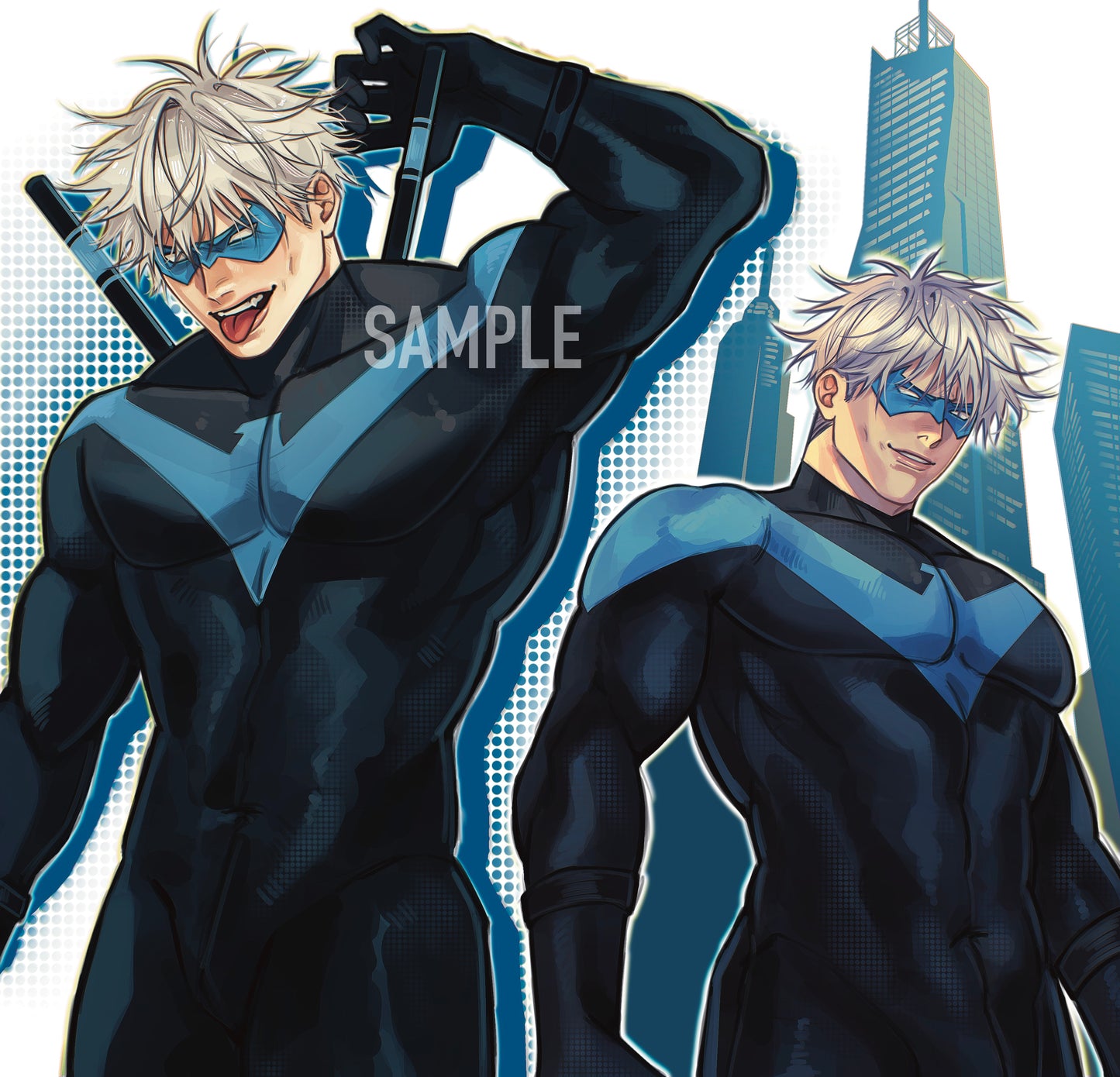 Anime drawing GLOSSY ART PRINT Gojo